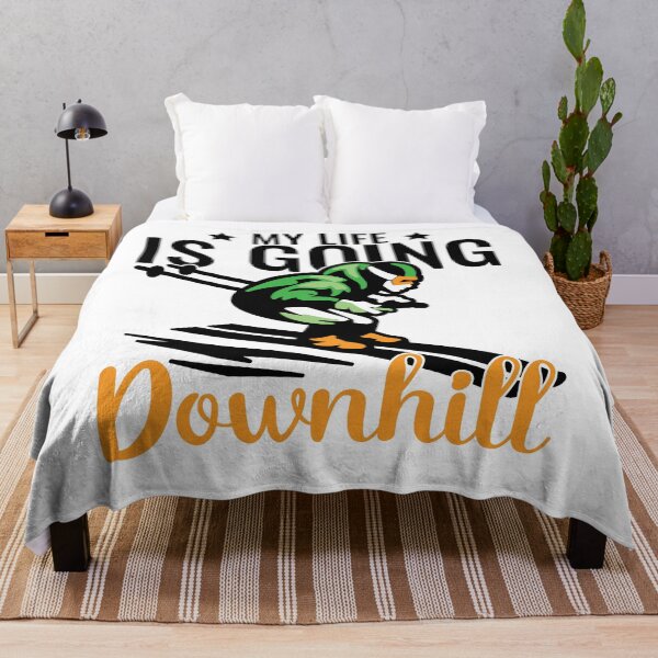 Item preview, My Life Is Going Downhill | Funny Winter Extreme Sports Skiing Quote designed and sold by thecooltable.