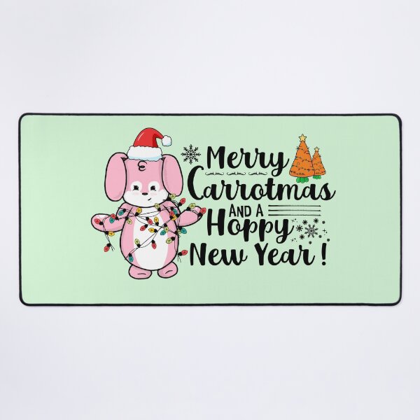 Item preview, Merry Carrotmas And A Hoppy New Year! | Punny Bunny | Christmas (Pink x White) designed and sold by the-krisney-way.