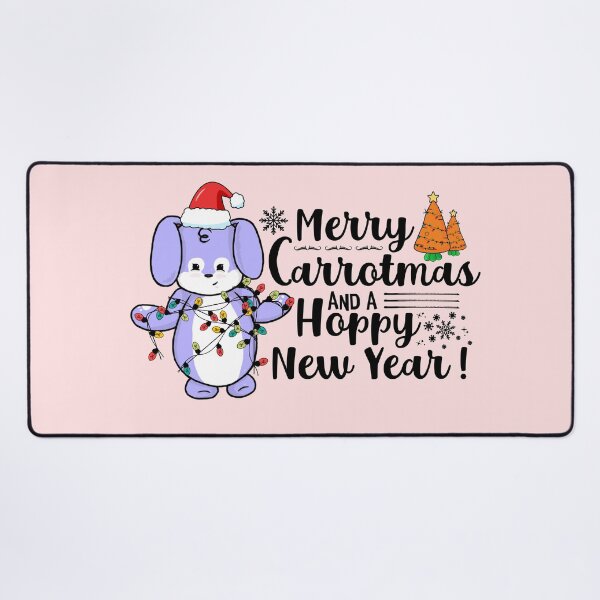 Item preview, Merry Carrotmas And A Hoppy New Year | Punny Bunny | Christmas (Blue x White) designed and sold by the-krisney-way.