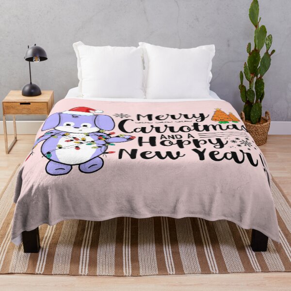 Item preview, Merry Carrotmas And A Hoppy New Year | Punny Bunny | Christmas (Blue x White) designed and sold by the-krisney-way.