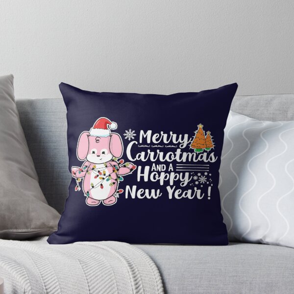 Item preview, Merry Carrotmas And A Hoppy New Year! | Punny Bunny | Christmas (Pink x Black) designed and sold by the-krisney-way.