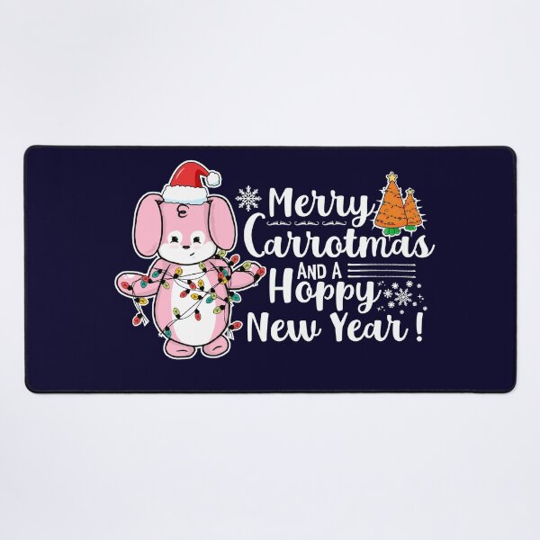 Item preview, Merry Carrotmas And A Hoppy New Year! | Punny Bunny | Christmas (Pink x Black) designed and sold by the-krisney-way.