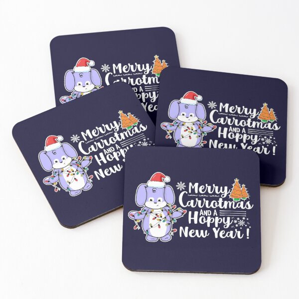 Item preview, Merry Carrotmas And A Hoppy New Year! | Punny Bunny | Christmas (Blue x Black) designed and sold by the-krisney-way.