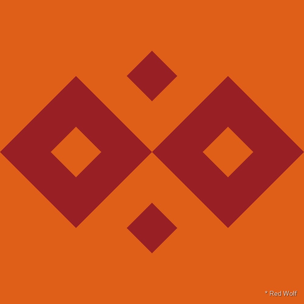 Geometric Pattern: Hollow Diamond: Blood Orange by * Red Wolf
