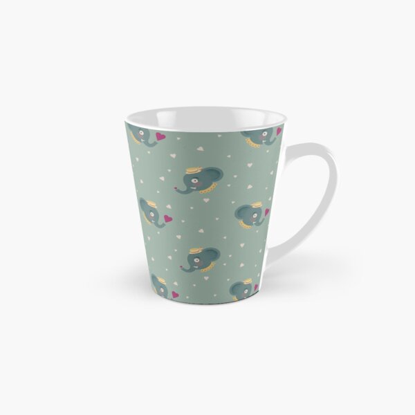 Cute Elephant Heart Pattern Tall Mug