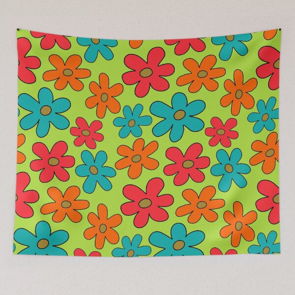 Item preview, cute and goofy mystery machine flower pattern designed and sold by Preppy Aesthetic Designs.