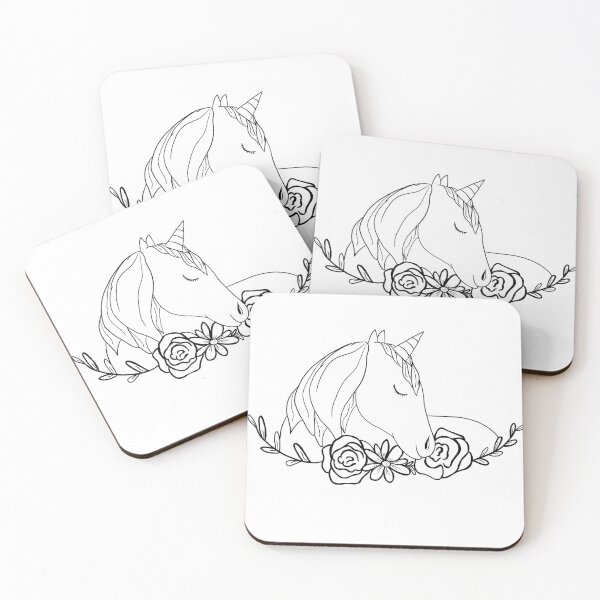 Item preview, Unicorn and flower designed and sold by Antiope33.