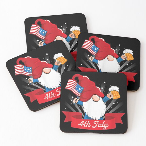Item preview, Cute 4th of July Gnome with Us Flag and Beer designed and sold by mitchellckz.