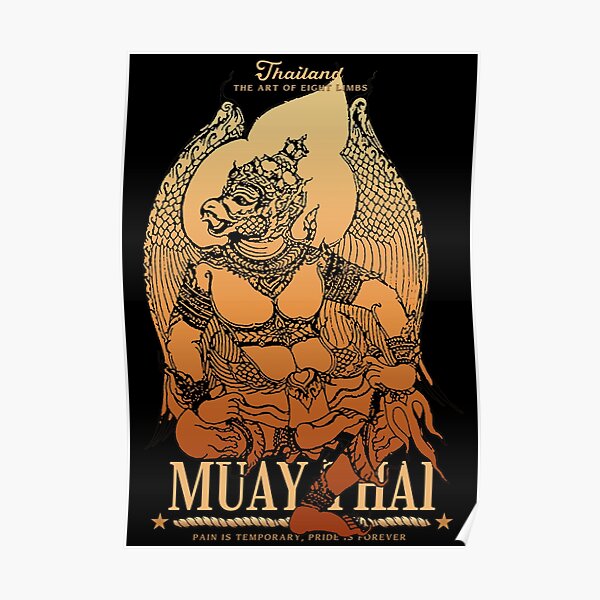 Muay Thai Sak Yant The Garuda Poster For Sale By Kewaleetee Redbubble