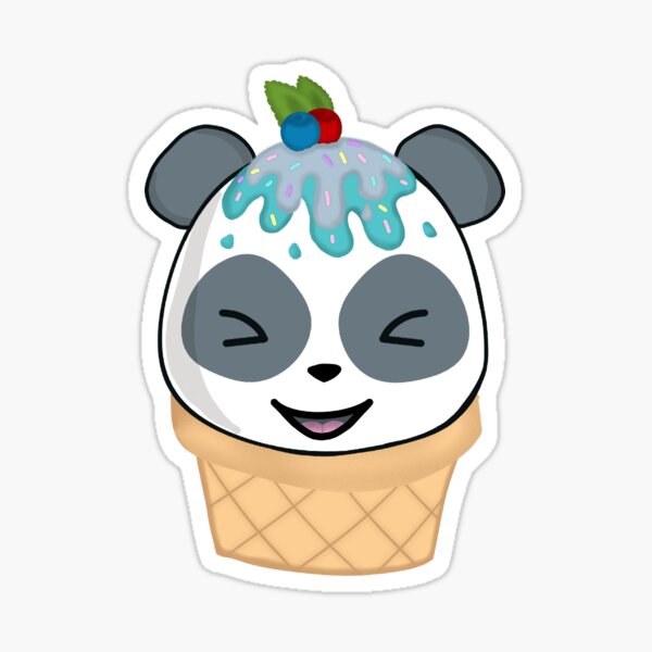 Panda Eis Bär in der Waffel Sticker