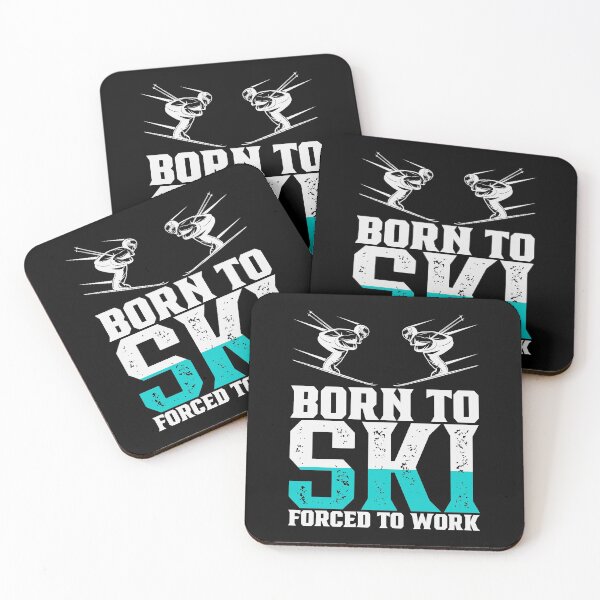 Item preview, Born To Ski Forced To Work | Funny Winter Extreme Sports Skiing Quote designed and sold by thecooltable.