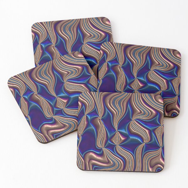 Item preview, Deep Blue and Green Coppery Metallic Swirl designed and sold by SeaChangeDesign.