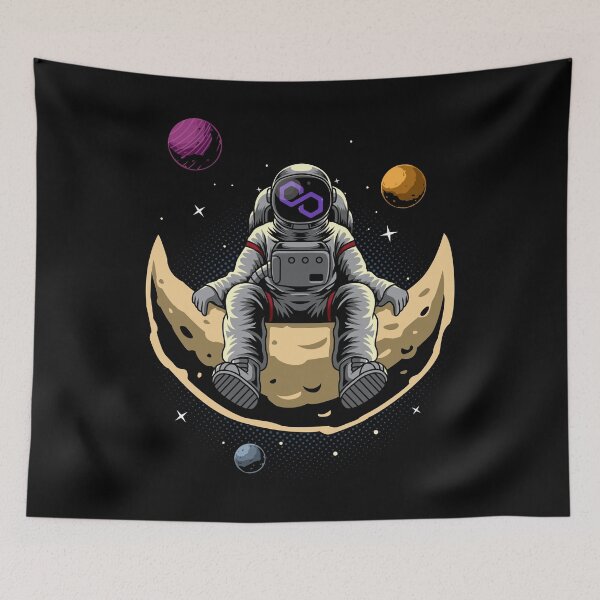 Item preview, Astronaut Polygon Matic Coin To The Moon Crypto Token Cryptocurrency Blockchain Wallet designed and sold by AriellaGross.