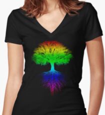 Sunshine, Lollypops and Rainbows Women's Fitted V-Neck T-Shirt