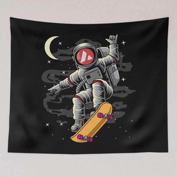 Item preview, Astronaut Skate Avalanche AVAX Coin To The Moon Crypto Token Cryptocurrency Blockchain Wallet designed and sold by AriellaGross.