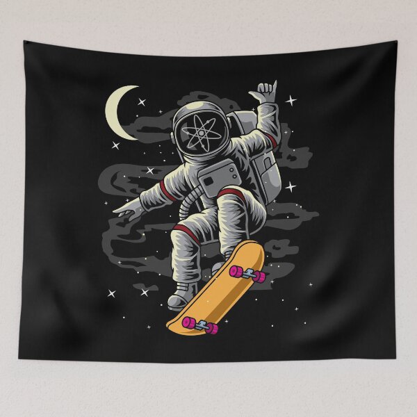 Item preview, Astronaut Skate Cosmos ATOM Coin To The Moon Crypto Token Cryptocurrency Blockchain Wallet designed and sold by AriellaGross.