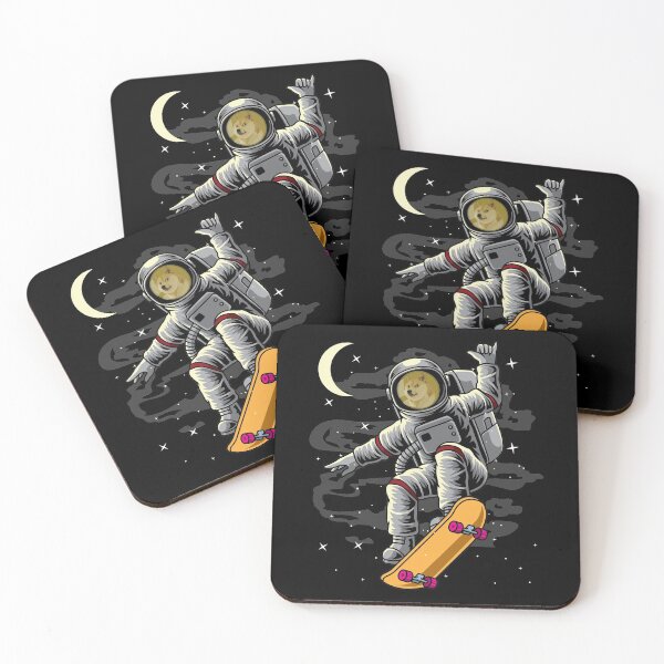 Artikelvorschau, Astronaut Skate Dogecoin DOGE Coin To The Moon Crypto Token Cryptocurrency Blockchain Wallet entworfen und verkauft von AriellaGross.