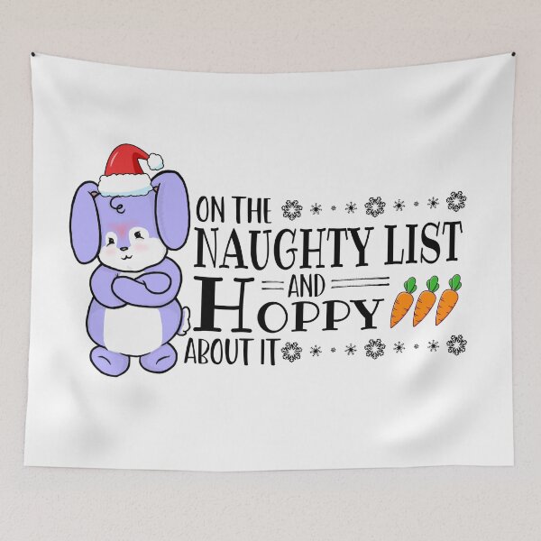 Item preview, On The Naughty List And Hoppy About It | Punny Bunny | Christmas (Blue x White) designed and sold by the-krisney-way.