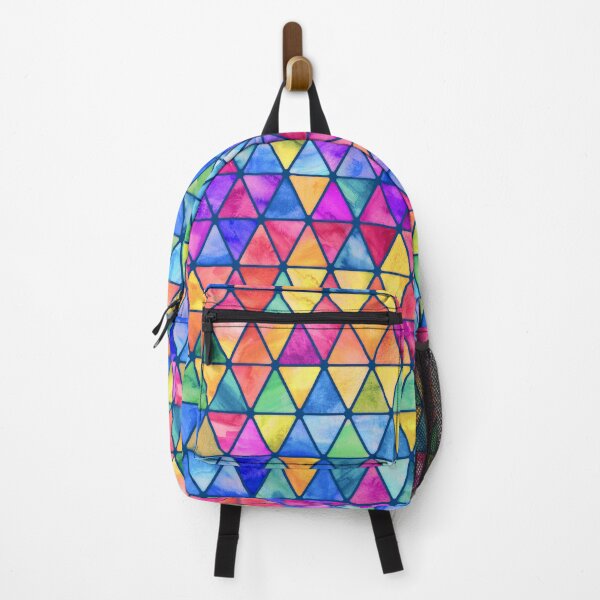 Item preview, Little Rainbow Watercolor Triangles on Navy Blue designed and sold by micklyn.
