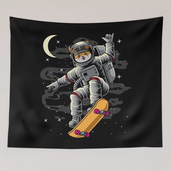 Item preview, Astronaut Skate Floki Inu Coin To The Moon Crypto Token Floki Army Cryptocurrency Blockchain Wallet designed and sold by AriellaGross.