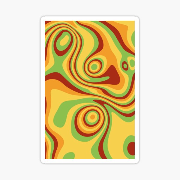 Orange, yellow and green marble Sticker