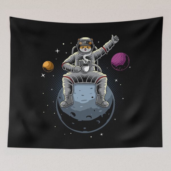 Item preview, Astronaut Coffee Floki Inu Coin To The Moon Floki Army Crypto Token Blockchain Cryptocurrency Wallet designed and sold by JaxonBrown.