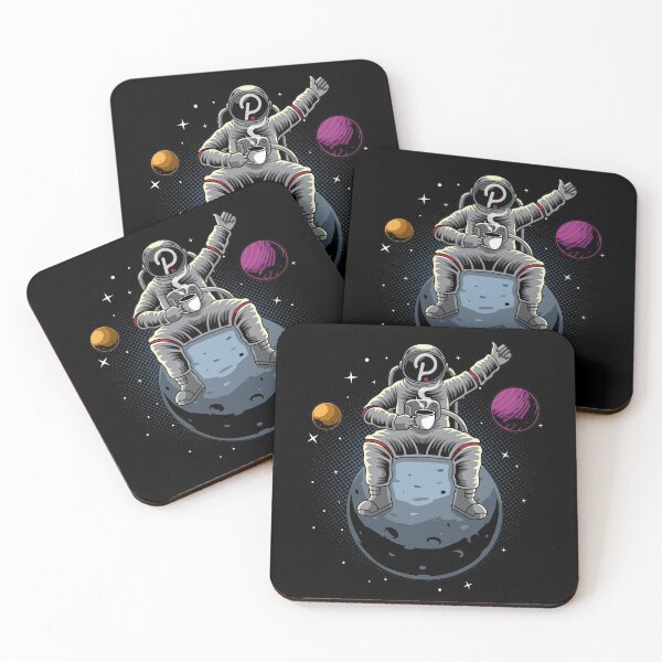 Artikelvorschau, Astronaut Coffee Polkadot DOT Coin To The Moon Crypto Token Blockchain Cryptocurrency Wallet entworfen und verkauft von JaxonBrown.