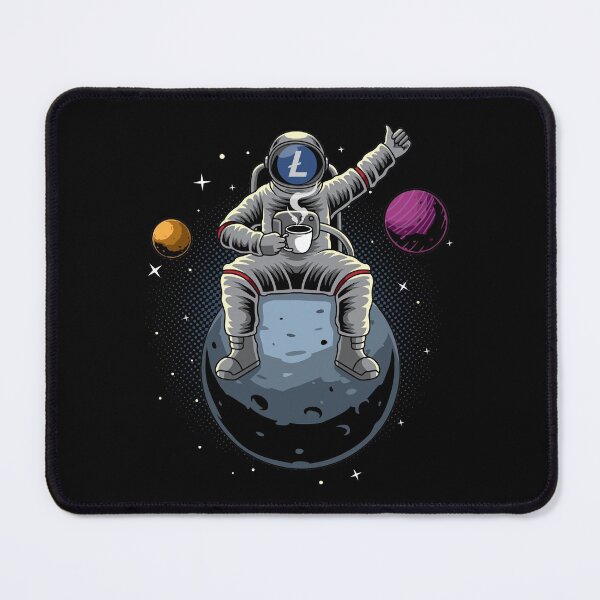 Item preview, Astronaut Coffee LiteCoin LTC To The Moon Crypto Token Blockchain Cryptocurrency Wallet designed and sold by JaxonBrown.