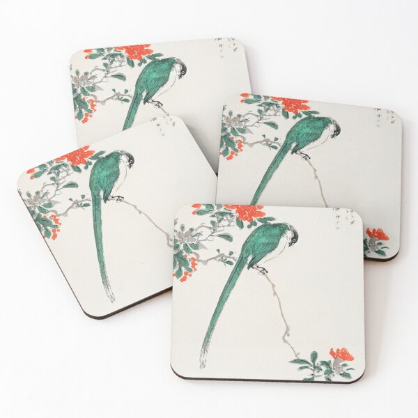 Item preview, japanese long tailed tit and pomegranate illustration 43380620031 designed and sold by Bird-Lore.