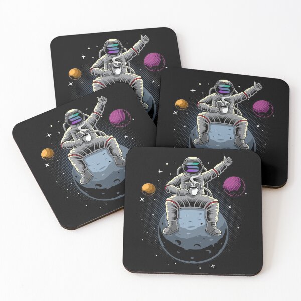 Item preview, Astronaut Coffee Solana SOL Coin To The Moon Crypto Token Blockchain Cryptocurrency Wallet designed and sold by JaxonBrown.