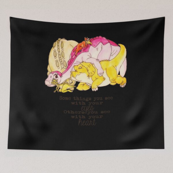 Item preview, Endowed Beauty Dino Cera Good The Land Before Time Group Hug Tri-Blend Retro designed and sold by BulldogRodrigue.