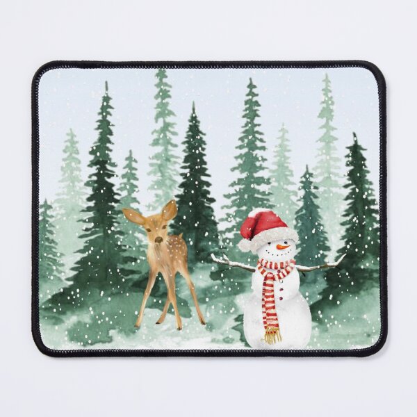 Item preview, Snowman and fawn among the pines designed and sold by Barbny.