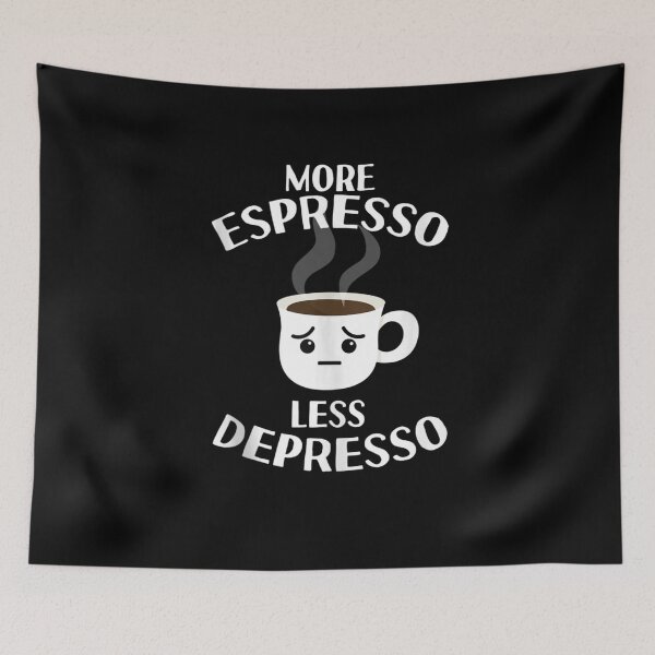 Artikelvorschau, mehr Espresso weniger Depresso lustige Idee Geschenk für Kaffeeliebhaber entworfen und verkauft von wi trendshop.