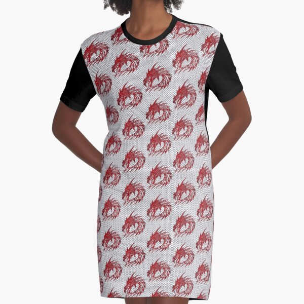 Dragon scale pattern Graphic T-Shirt Dress