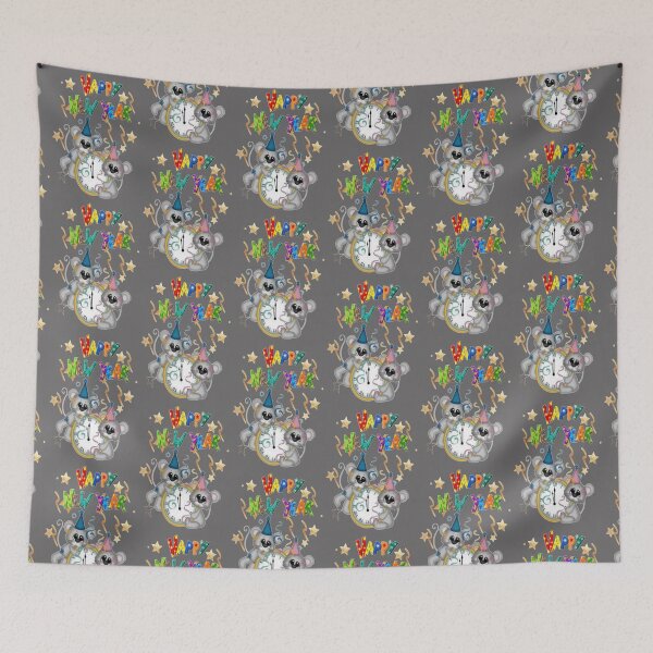 Item preview, Happy New Year Clock and Mice, Howdy New Year,New Years Celebration, New Years Eve Countdown designed and sold by Adri Barnard.