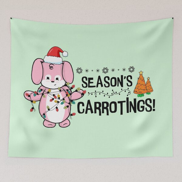 Item preview, Season's Carrotings | Punny Bunny | Christmas (Pink x White) designed and sold by the-krisney-way.