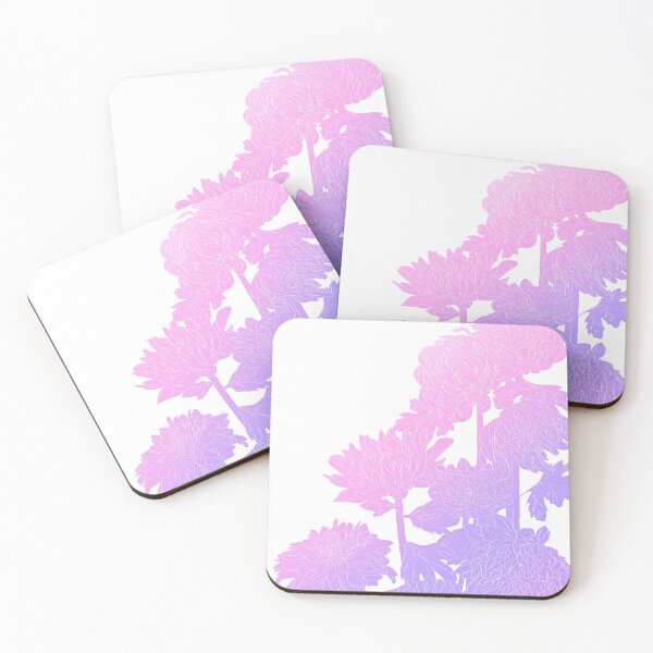 Item preview, Pink and Purple Gradient Chrysanthemums with White Outline designed and sold by Saanis.