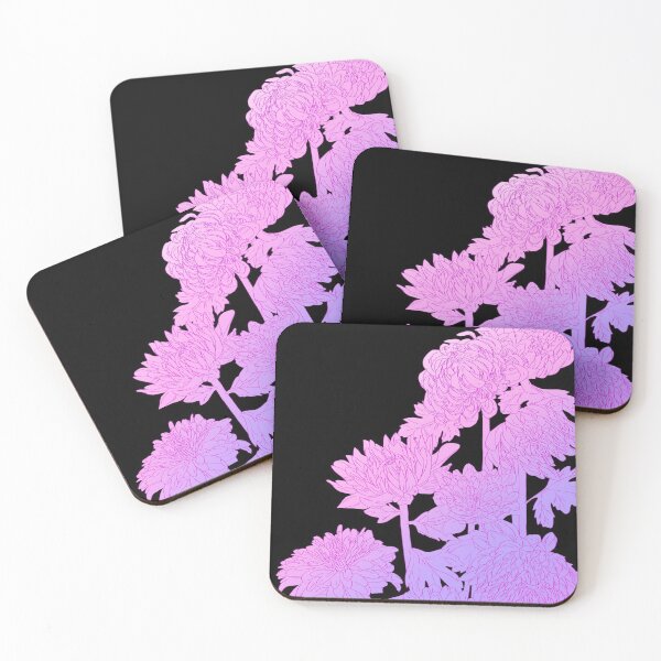 Item preview, Pink and Purple Gradient Chrysanthemums with Pink Outline designed and sold by Saanis.