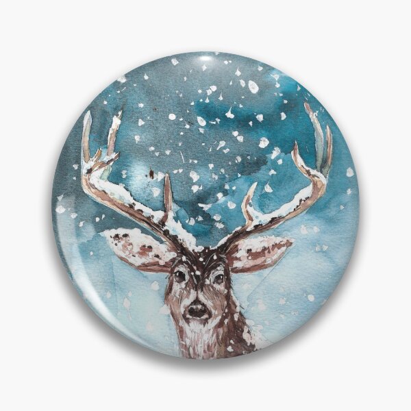 Item preview, Watercolor painting Deer in snow designed and sold by IvchenkoEvgenia.