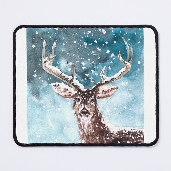 Item preview, Watercolor painting Deer in snow designed and sold by IvchenkoEvgenia.