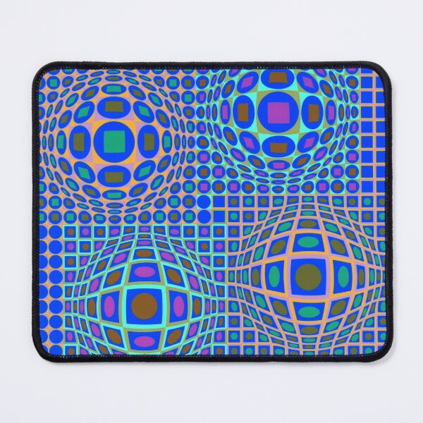 Op Art. Victor #Vasarely, was a Hungarian-French #artist, who is widely accepted as a #grandfather and leader of the #OpArt movement Mouse Pad