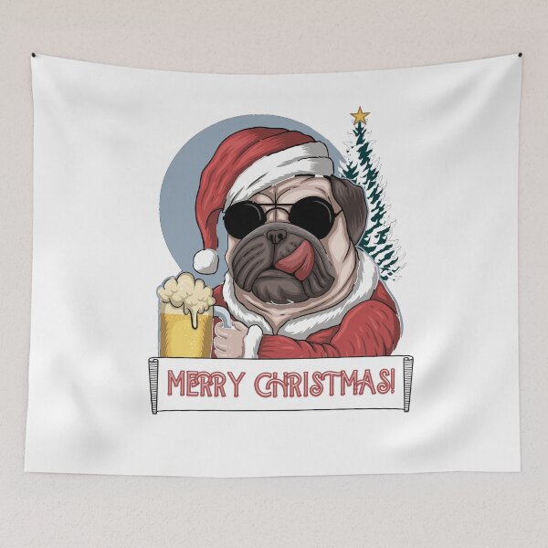 Item preview, Christmas Pug designed and sold by Beeroclock.
