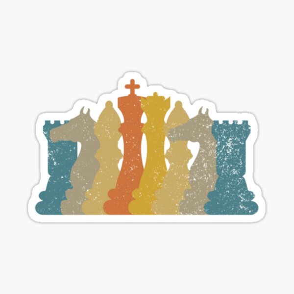 Vintagex-Retrox-Chessx-Piecesx-Chessx-Playerx-Chessx-Game Sticker