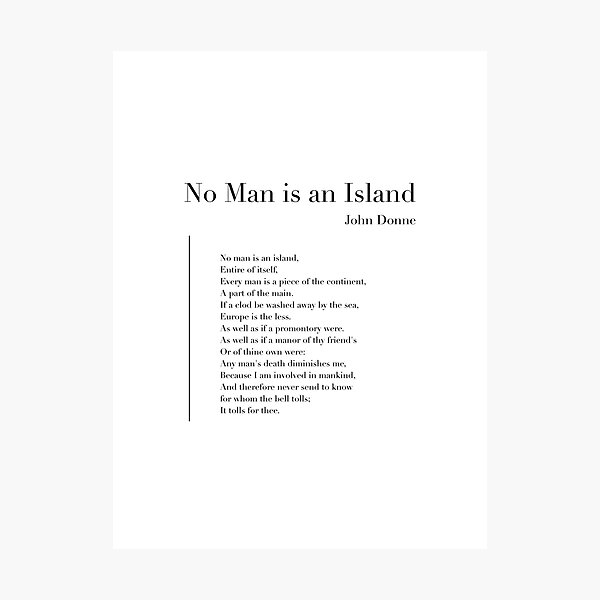 Artikel-Vorschau von Kein Mann ist eine Insel von John Donne, designt und verkauft von wisemagpie.