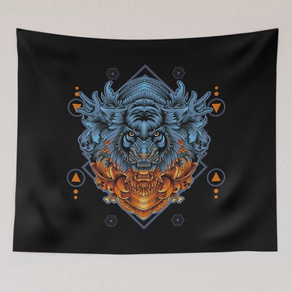 Item preview, Tiger art with ornament designed and sold by Marciano Graphic.
