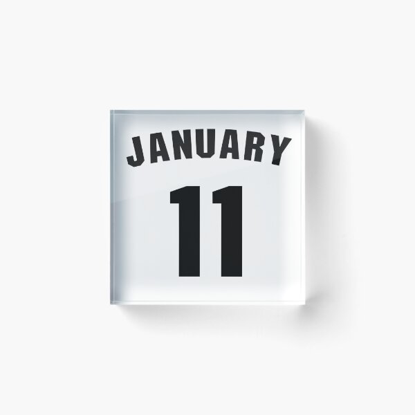 Artikelvorschau, Geburtsdatum 11. Januar Geburtstagsgeschenk Sportdesign entworfen und verkauft von Panya-Design.