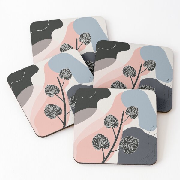 Item preview, Abstract modern art black leaf branch with colored background, cute creative artwork designed and sold by SGS-.