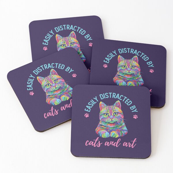 Item preview, Easily Distracted by Cats and Art designed and sold by jaygo.