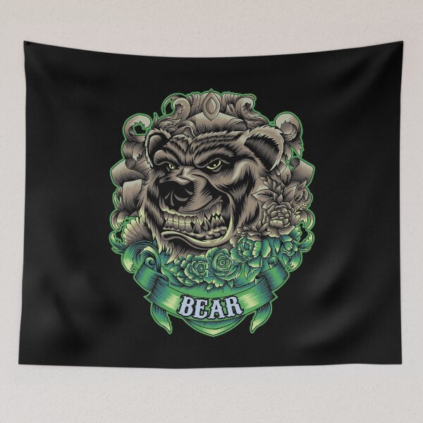 Item preview, Bear head with flowers designed and sold by Marciano Graphic.