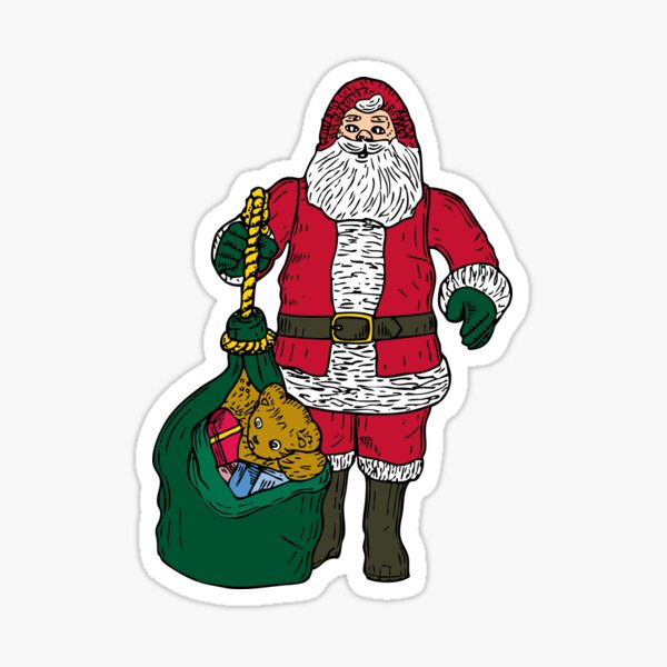 Santa Claus with the Gift Bag | Christmas Surprise | Best GRD Designs Sticker